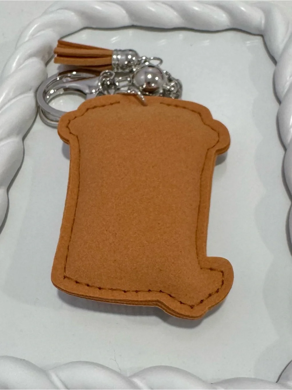 New Sparkling Coffee Cup Keychain  Charm - Gold and Black